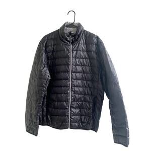 Express Men’s Lightweight Puffer Down Jacket Black Size Large Mock Neck City